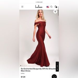Lulus gorgeous burgundy wine off shoulder brand new w tags long dress